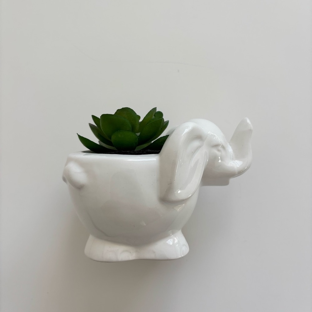 mini elephant fake plant room decor piece